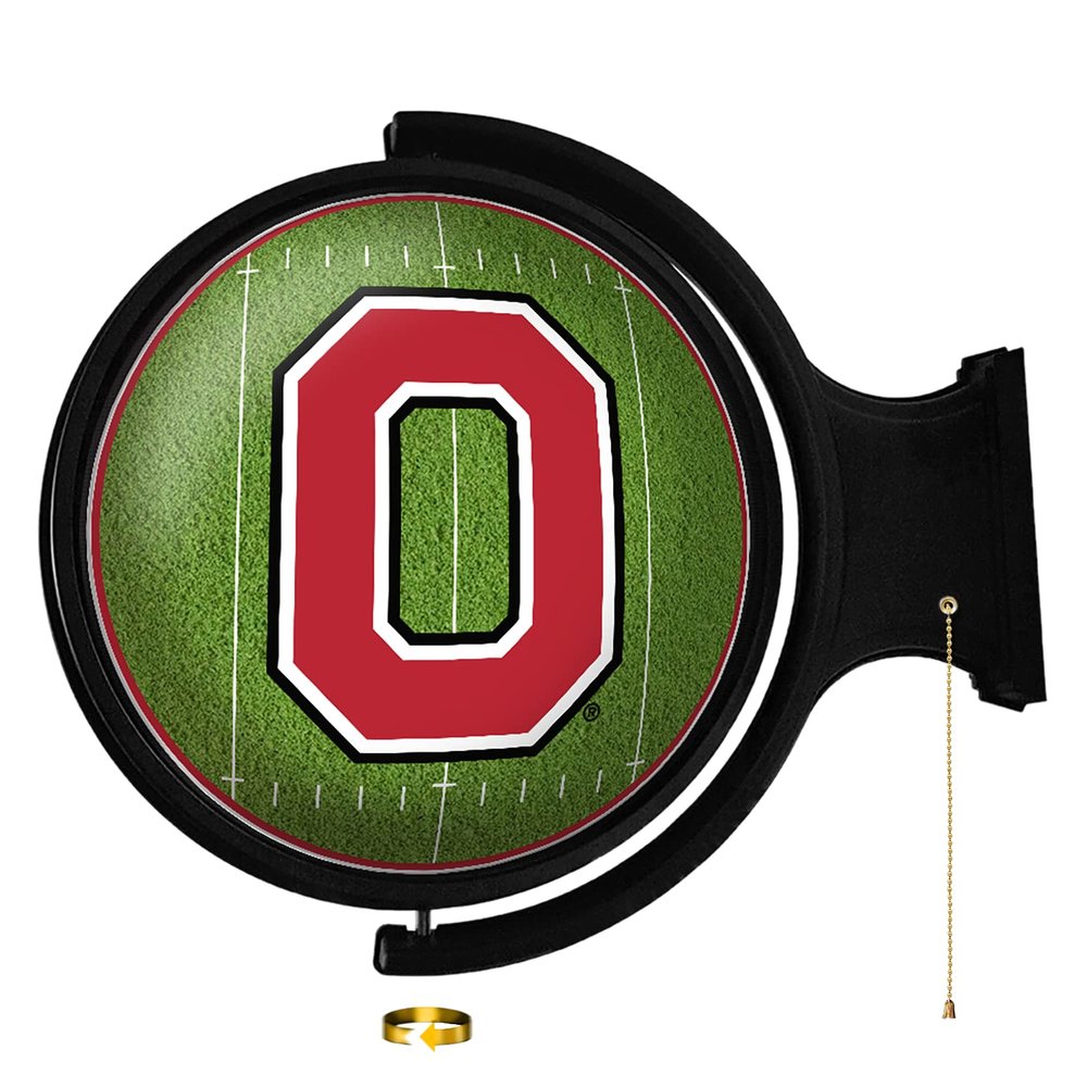 The Fan-Brand NCAA : On the 50 - Round Rotating Lighted Wall Sign - Football, Basketball & Baseball College Sports Dcor - Office, Game Room, Fan Cave & Garage - USA Made
