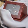 INOOMP Championship Ring Display Box Wooden Baseball Ring Display Case Box Sports Baseball Ring Holder Championship Ring Box with Foam Lining for Multiple Rings view 2
