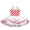Aislor Girls Candy Cane Bowknot Mesh Ballet Tutu Dress Figure Ice Skating Leotard Dress Christmas Dancing Costume Red 14 Years view 4