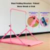 MARFULA Foldable Gymnastic Bar for Kids Ages 3-12, 9 Height Levels, 200 lbs Weight Capacity, 5 Ft Length Gymnastic Kip Bar with Mat, Gymnastic Equipment for Home and Gym Center Indoor Outdoor Use view 2