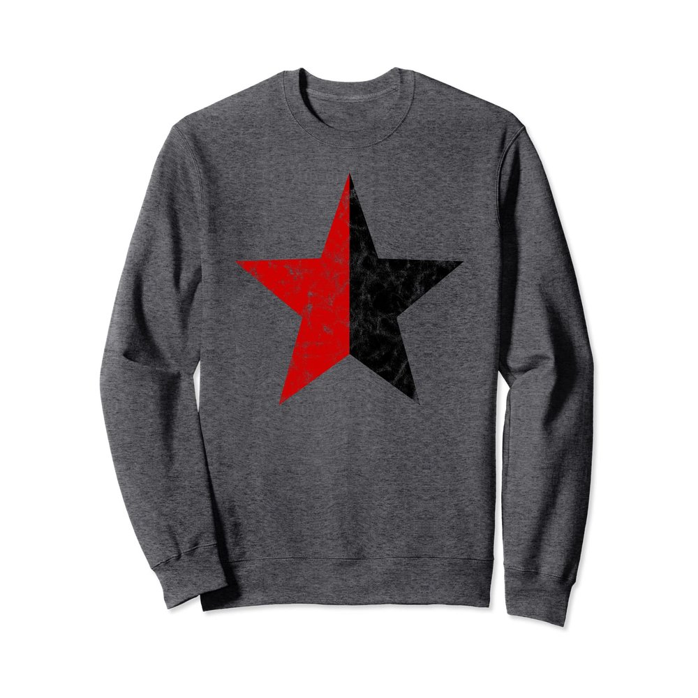 Star, anarchy, black red, pirate, rebel, punk, future, anti Sweatshirt