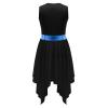 Linjinx Kids Girls Praise Lyrical Dance Dress Worship Liturgical Celebration Costume Church Robe Blue&Black 6 Years view 3