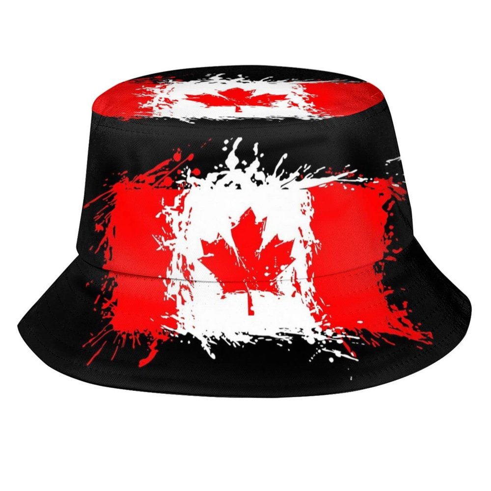 Cute Canada Flag Bucket Hat Summer Travel Beach Sun Hat Packable Outdoor Canadian Fisherman Cap for Women Men