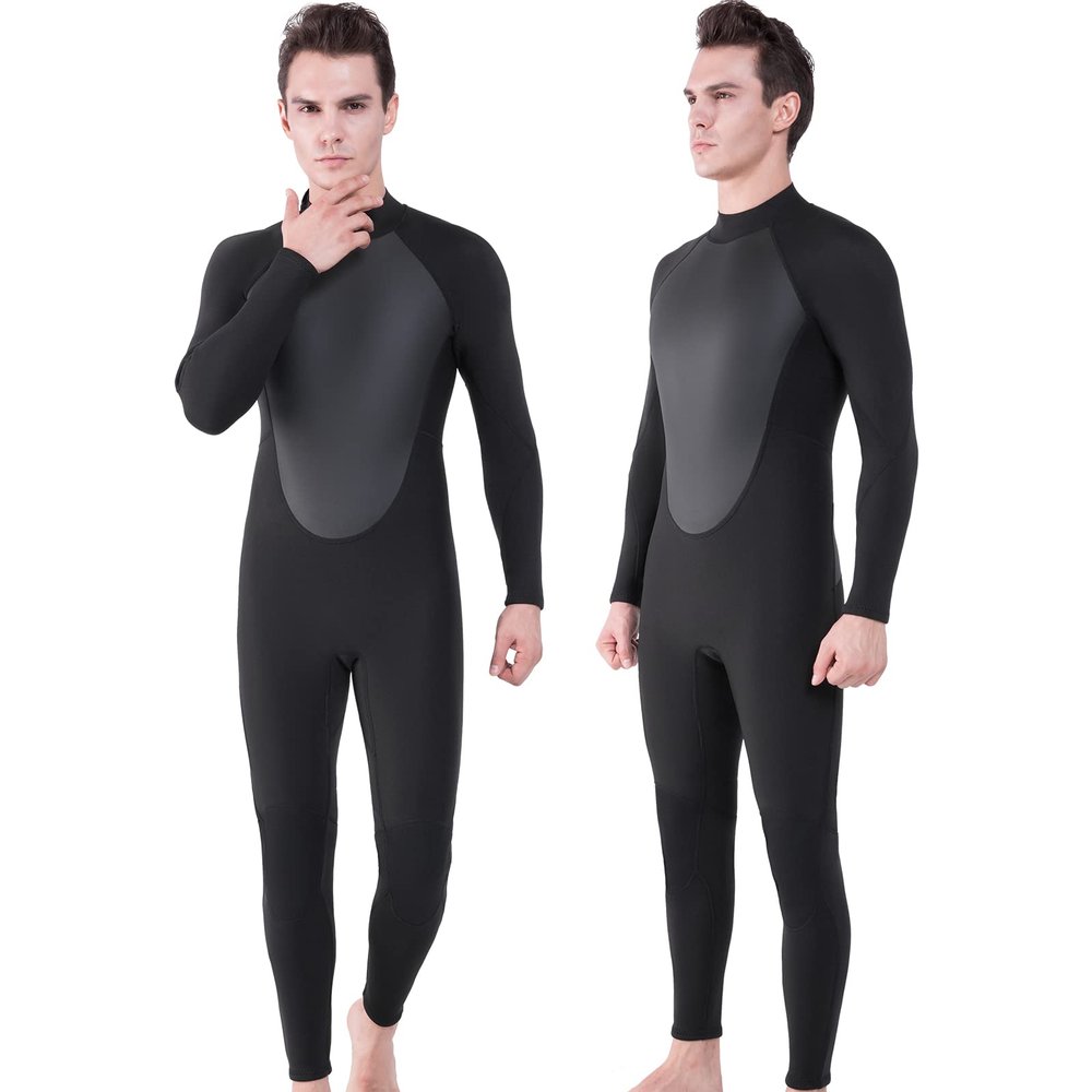 REALON Full Mens Womens Wetsuit 3mm Neoprene Diving Scuba Swimming Thermal Wet Suits Front/Back Zipper Cold Water Warm Swimsuit