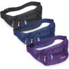 3 Pcs Fanny Packs Crossbody Waist Bags for Women Men Crossbody Waterproof Fanny Pack Belt Bag for Travel Walking Running Hiking Cycling Outdoor Easy Carry Any Phone, Wallet (Black, Purple, Navy Blue) view 1