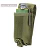 OD Green Hook Loop Tactical Buckled Universal Magazine Pouch 3.5" W x 7" H x 2" D view 3