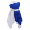 Linjinx Kids Girls Praise Lyrical Dance Dress Worship Liturgical Celebration Costume Church Robe Blue&White 6 Years view 2