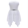 Linjinx Kids Girls Praise Lyrical Dance Dress Worship Liturgical Celebration Costume Church Robe Blue&White 6 Years view 3