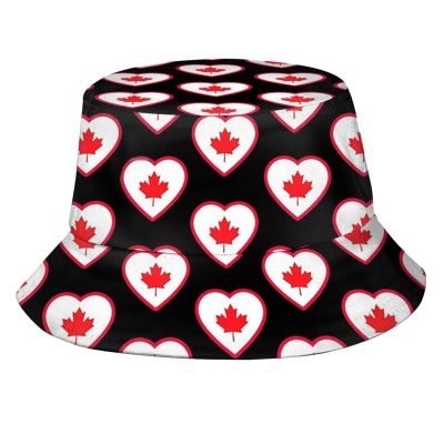 Cute Canada Flag Bucket Hat Summer Travel Beach Sun Hat Packable Outdoor Canadian Fisherman Cap for Women Men