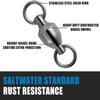 Dr.Fish 50 Pack Ball Bearing Fishing Swivels, Swivels Fishing Tackle Saltwater, Freshwater Stainless Heavy Duty Lure Leader Line Connector #10 view 3