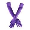 Opera Elbow Finger Women's Length Long Bridal Satin Dance Gloves 1920s Gloves Gloves Mittens (Purple, One Size) view 1