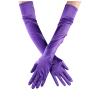Opera Elbow Finger Women's Length Long Bridal Satin Dance Gloves 1920s Gloves Gloves Mittens (Purple, One Size) view 2