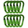 FVW Auto Locking Rock Climbing Carabiner Clips,UIAA Certified Professional 25KN (5620 lbs) Heavy Duty Caribeaners for Rappelling Swing Rescue & Gym etc, Large Carabiners, D-Shaped (Green), 10Pack view 1