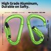 FVW Auto Locking Rock Climbing Carabiner Clips,UIAA Certified Professional 25KN (5620 lbs) Heavy Duty Caribeaners for Rappelling Swing Rescue & Gym etc, Large Carabiners, D-Shaped (Green), 10Pack view 3