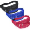 3 Pcs Fanny Packs Crossbody Waist Bags for Women Men Crossbody Waterproof Fanny Pack Belt Bag for Travel Walking Running Hiking Cycling Outdoor Easy Carry Any Phone, Wallet (Black, Blue, Pink) view 1