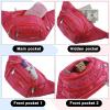 3 Pcs Fanny Packs Crossbody Waist Bags for Women Men Crossbody Waterproof Fanny Pack Belt Bag for Travel Walking Running Hiking Cycling Outdoor Easy Carry Any Phone, Wallet (Black, Blue, Pink) view 4