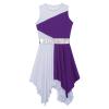 Linjinx Kids Girls Praise Lyrical Dance Dress Worship Liturgical Celebration Costume Church Robe Purple 6 Years view 2