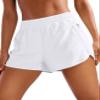 CRZ YOGA Dolphin Athletic Shorts for Women 3" - High Waisted Quick Dry for Running Workout Gym Track with Zip Pocket White Medium view 1