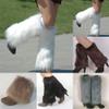 Altsuceser Women Winter Fashion Faux Furry Solid Color Soft Leg Warmers Boot Covers White 20cm view 4
