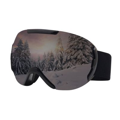 FRAHS Ski Goggles, Motorcycle Goggles with HD Protective Lenses & Adjustable Elastic Band, Outdoor Windproof Dustproof for Men & Women (Color : Black, Size : 10 * 19CM)