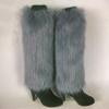 Altsuceser Women Winter Fashion Faux Furry Solid Color Soft Leg Warmers Boot Covers Grey 40cm view 2