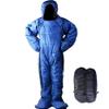 72" Large Wearable Human Sleeping Bag Zipped Foot Opening Design Free Size Ultralight Hoodie Quilted Warm Thermal Coat for Adults Winter or Outdoor 4 Season Camping view 1