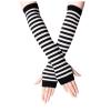 Fingerless Gloves Long Warmer Punk Arm Gothic Gloves Mittens for Women Cold Weather Heated Winter (White, One Size) view 1