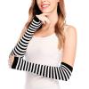 Fingerless Gloves Long Warmer Punk Arm Gothic Gloves Mittens for Women Cold Weather Heated Winter (White, One Size) view 2
