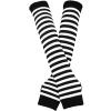 Fingerless Gloves Long Warmer Punk Arm Gothic Gloves Mittens for Women Cold Weather Heated Winter (White, One Size) view 4