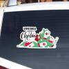 Merry Christmas Virginia Car Truck Decal Virginia USA States Christmas Decal for Car Vinyl Sticker Christmas Colorful Plaid Decals Bumper Stickers for Trucks Window Wall Laptop view 4