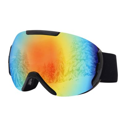FRAHS Ski Goggles, Motorcycle Goggles with HD Protective Lenses & Adjustable Elastic Band, Outdoor Windproof Dustproof for Men & Women (Color : Red, Size : 10 * 19CM)