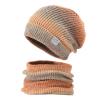Autumn Winter Knitted Hat Scarf Set Ladies Leisure Style Gradient Color Thickened Windproof Beanie Warm Cap Neckerchief (E) view 1