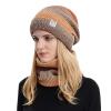 Autumn Winter Knitted Hat Scarf Set Ladies Leisure Style Gradient Color Thickened Windproof Beanie Warm Cap Neckerchief (E) view 2