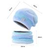 Autumn Winter Knitted Hat Scarf Set Ladies Leisure Style Gradient Color Thickened Windproof Beanie Warm Cap Neckerchief (E) view 3