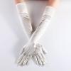 Opera Elbow Finger Women's Length Long Bridal Satin Dance Gloves 1920s Gloves Gloves Mittens (Beige, One Size) view 3