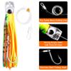 Saltwater Fishing Lures 6/9inch Trolling Lures for Marlin Mahi Tuna Dolphin Shark Big Game Deep Sea Fishing Baits Squid Skirts Rigged Hooks Ocean Gear Tackle view 2