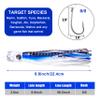 Saltwater Fishing Lures 6/9inch Trolling Lures for Marlin Mahi Tuna Dolphin Shark Big Game Deep Sea Fishing Baits Squid Skirts Rigged Hooks Ocean Gear Tackle view 3