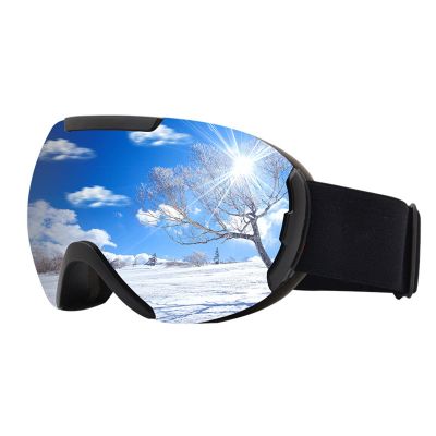 FRAHS Ski Goggles, Motorcycle Goggles with HD Protective Lenses & Adjustable Elastic Band, Outdoor Windproof Dustproof for Men & Women (Color : Silver, Size : 10 * 19CM)