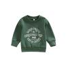 MoZiKQin Toddler Baby Christmas Outfit Girl Boy Crewneck Sweatshirt Letter Print Long Sleeve Sweater Shirt Fall Clothes (Christmas Tree Farm-Green,18-24 Months) view 1