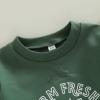 MoZiKQin Toddler Baby Christmas Outfit Girl Boy Crewneck Sweatshirt Letter Print Long Sleeve Sweater Shirt Fall Clothes (Christmas Tree Farm-Green,18-24 Months) view 3