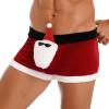 JEEYJOO Men's Red Santa Christmas Fancy Dress Costume Velvet Sequin Xmas Underwear Santa Claus Doll 3X-Large view 3