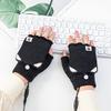 USB Electric Heated Gloves Mitten Half Fingerless Cold Weather Comfortable Wear Heated Gloves Winter Gift for Men Women,Flip Top Gloves with Touchscreen,for Indoor Outdoor Work Sport Gloves-A view 1