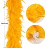 THARAHT Golden Yellow Chandelle Turkey Feather Boa 2 Yards 60g for DIY Craft Home Dancing Wedding Party Halloween Costume Decoration Feather Boa view 3