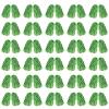 CUGBO 60Pcs Cheerleading Pom Poms Bulk, Metallic Foil Flower Ribbons Cheerleader Pompoms with Plastic Finger Ring for Adults Kids Girls Team Spirit Sports Dance Cheering (Green+Gold) view 1