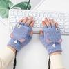 Women's Half Finger Gloves Electric Heated Gloves Winter Heating Gloves Touchscreen Washable Half-Finger Clamshell Gloves for Laptop Work Study Texting Sport Warm Gloves-A view 1