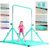 MARFULA Foldable Gymnastic Bar for Kids Ages 3-12, 9 Height Levels, 200 lbs Weight Capacity, 5 Ft Length Gymnastic Kip Bar with Mat, Gymnastic Equipment for Home and Gym Center Indoor Outdoor Use view 1