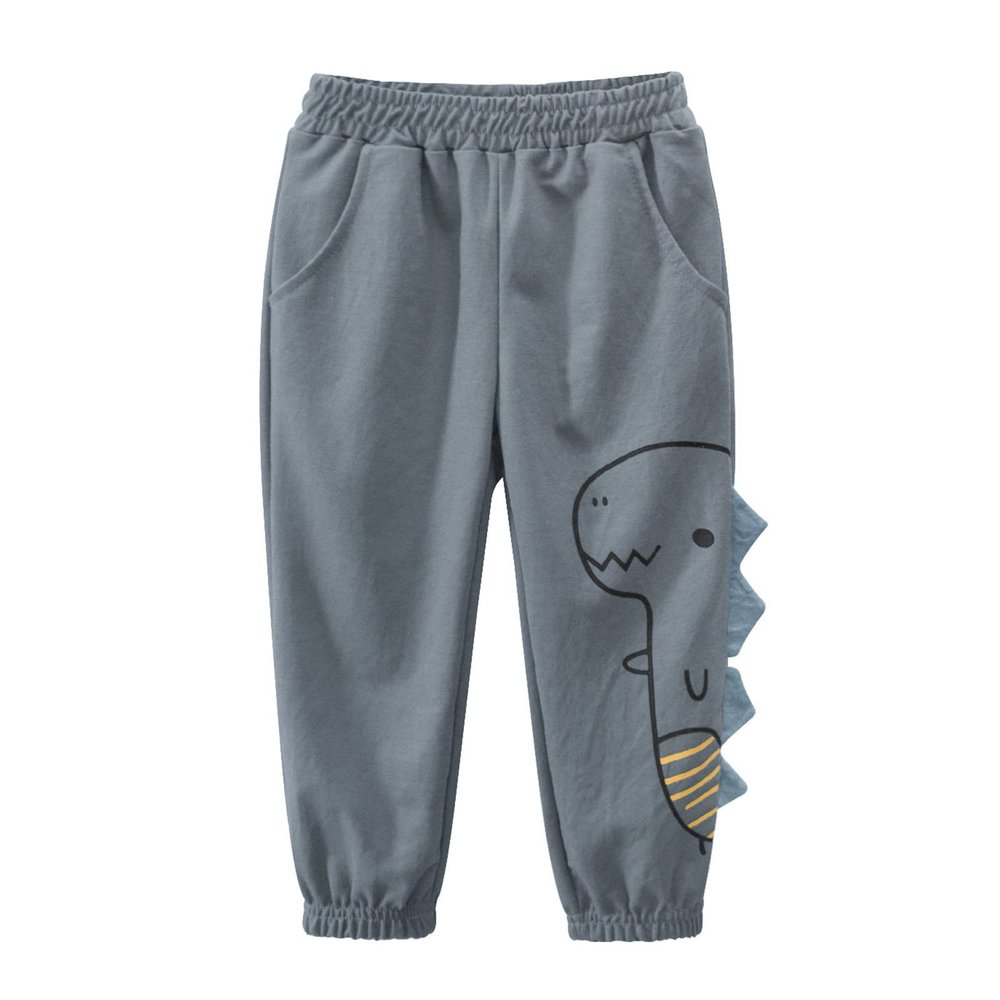 Toddler Kids Baby Boys Cotton Pull On Sweat Pants Dinosaur Elastic Basic Long Pants Joggers Clothes 5t (Blue, 6-7 Years)
