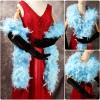 THARAHT Baby Blue Chandelle Turkey Feather Boa 2 Yards 60g for DIY Craft Home Dancing Wedding Party Halloween Costume Decoration Feather Boa view 4