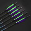 1000 Spine Arrow 29 Inch Arrow Target Practice Arrow Hunting Arrow Carbon Arrows Compound Bow Recurve Bow Adult Youth Archery Indoor Outdoor Shooting Bullet Field Tip 6pc Green view 2