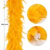 THARAHT Golden Yellow Chandelle Turkey Feather Boa 2 Yards 40g for DIY Craft Home Dancing Wedding Party Halloween Costume Decoration Feather Boa view 3